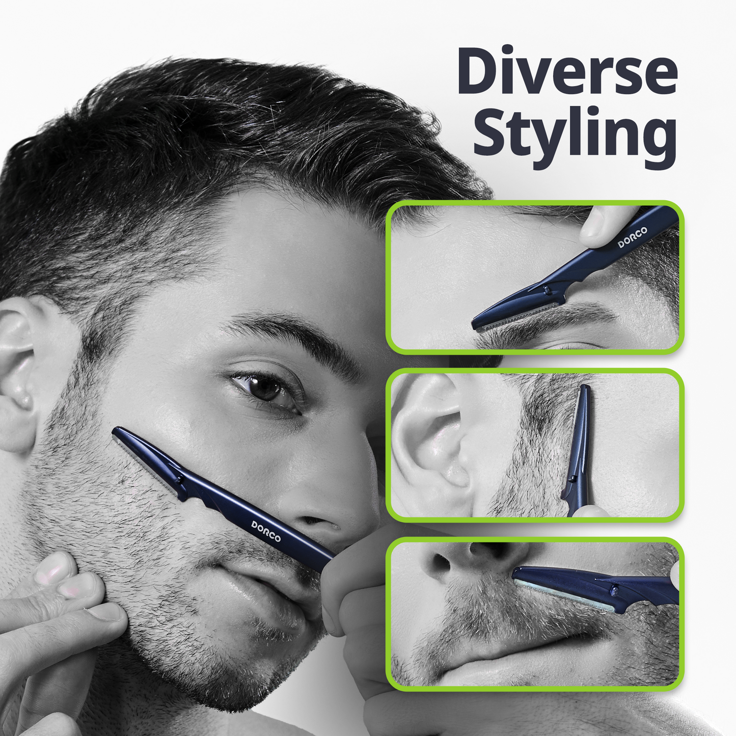 Dorco Line-up Eyebrow Razor for Men , 3 PCS