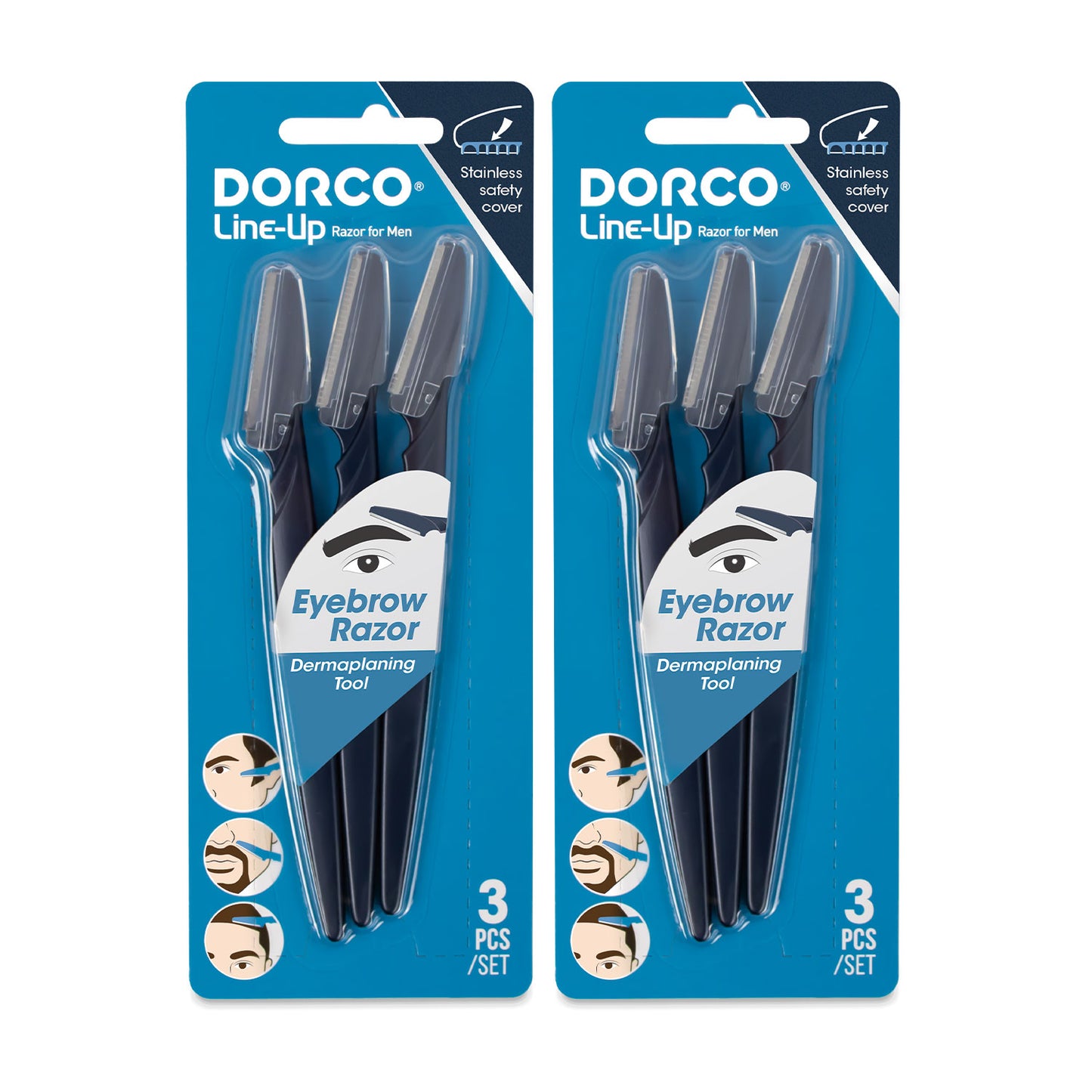 Dorco Line-up Eyebrow Razor for Men , 6 PCS