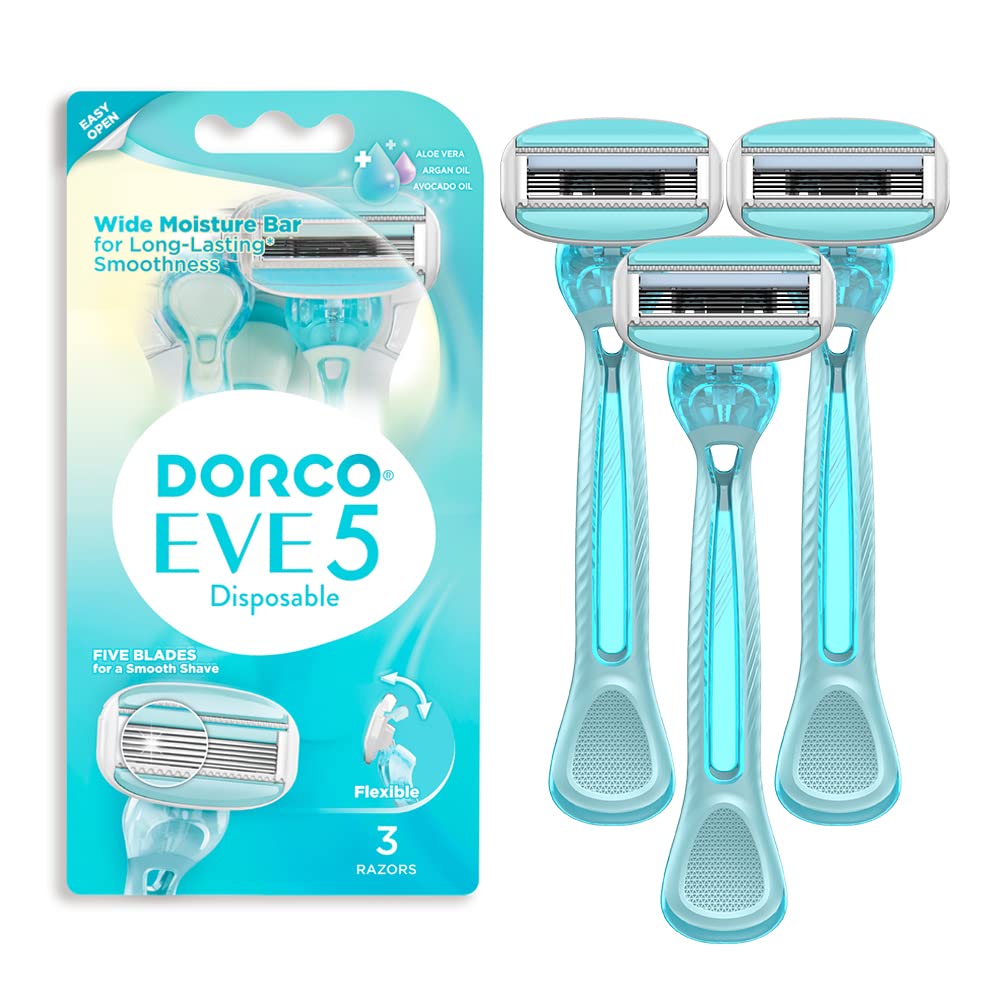 Dorco EVE 5 Disposable Razors for Women, 3ct
