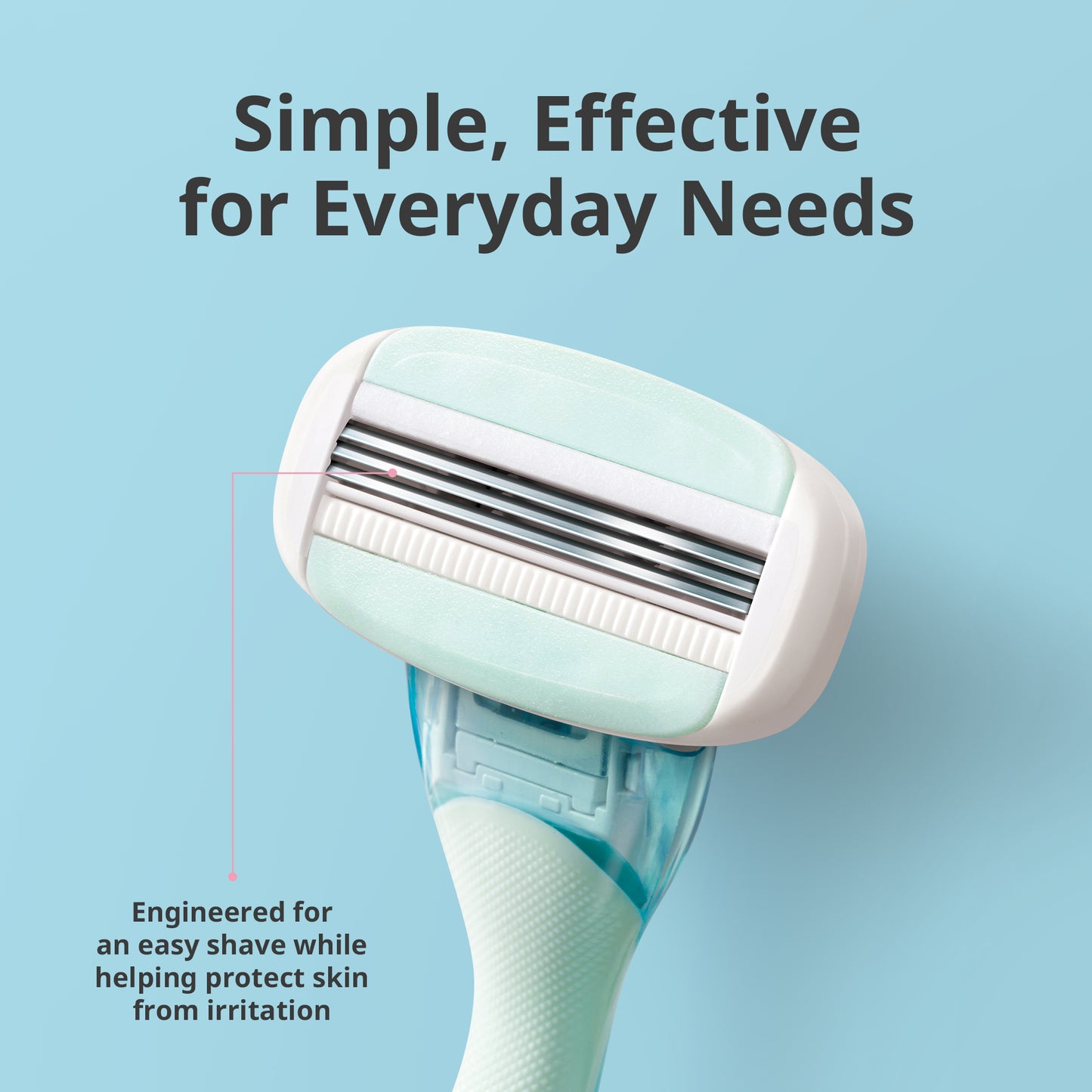 Dorco Eve 3 Razor for Women, 1 Handle + 2 Cartridges