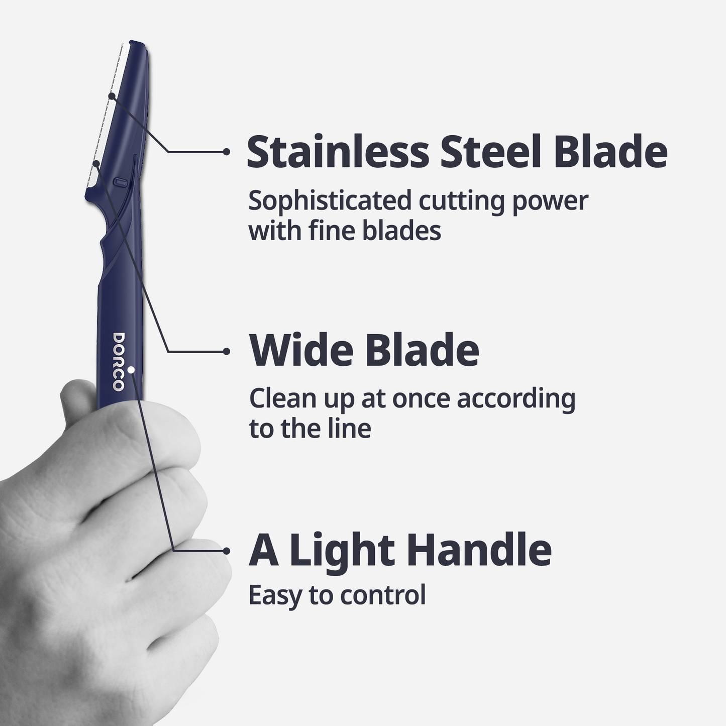 Dorco Line-up Eyebrow Razor for Men , 6 PCS
