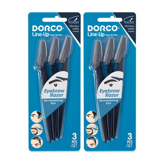 Dorco Line-up Eyebrow Razor for Men , 6 PCS