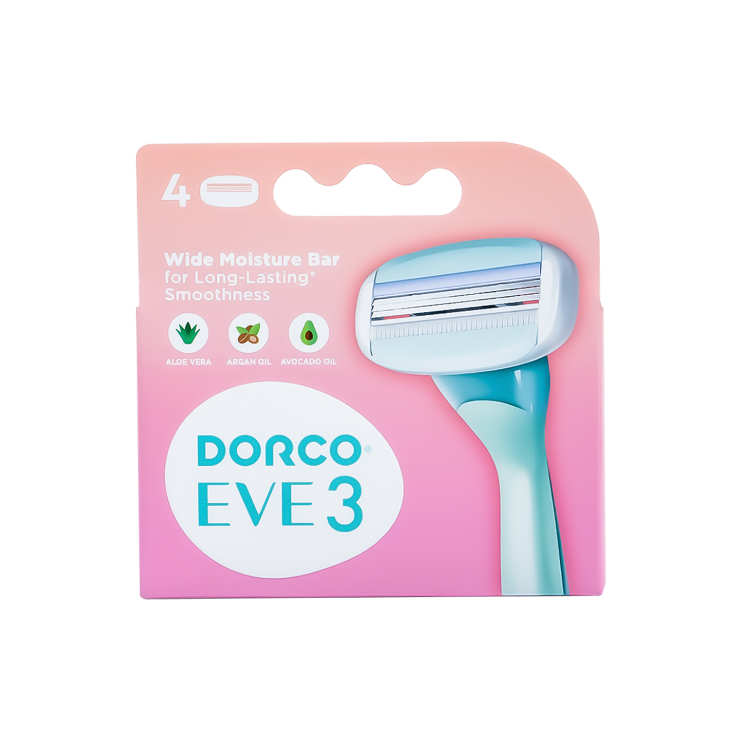 Dorco EVE 3 Razor Cartridges, 4 Refills