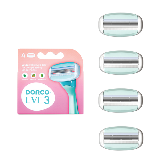 Dorco EVE 3 Razor Cartridges, 4 Refills