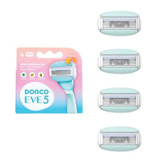 Dorco EVE 5 Razor Cartridges, 4 Refills