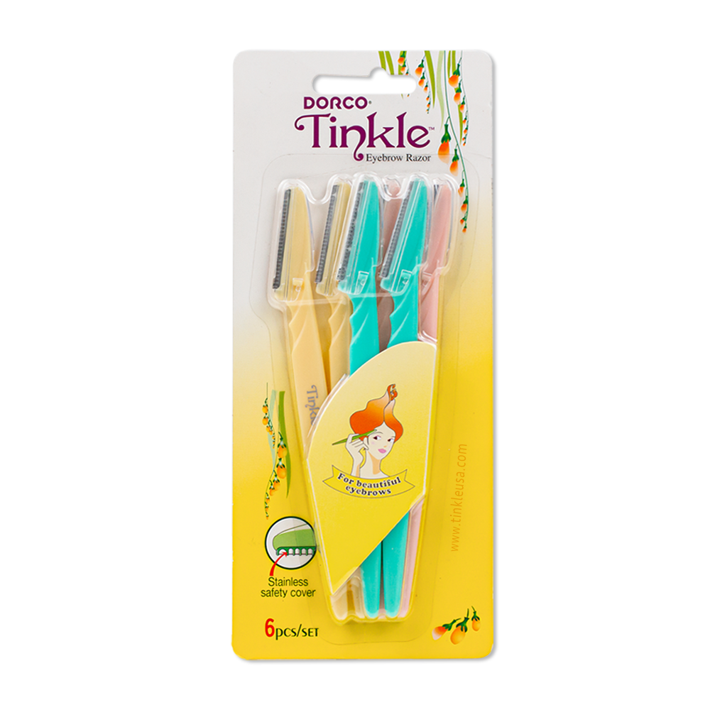 Dorco Tinkle Eyebrow Razor, 6 PCS